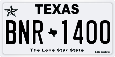 TX license plate BNR1400