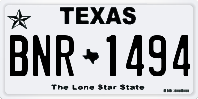 TX license plate BNR1494