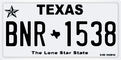 TX license plate BNR1538