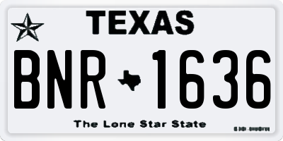 TX license plate BNR1636