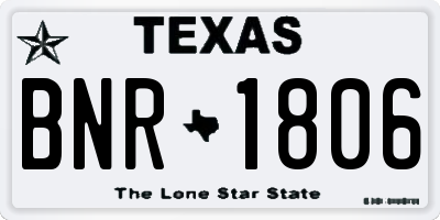 TX license plate BNR1806