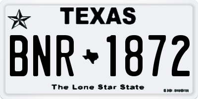 TX license plate BNR1872