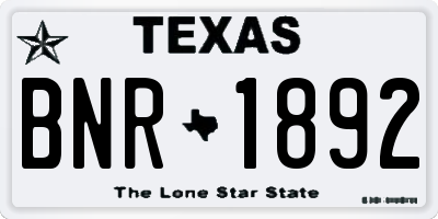 TX license plate BNR1892
