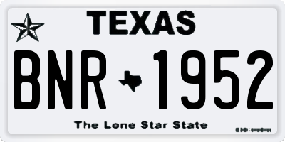 TX license plate BNR1952