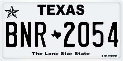 TX license plate BNR2054
