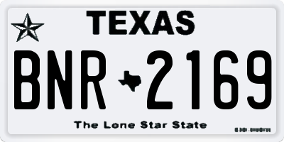 TX license plate BNR2169