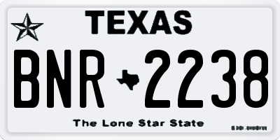 TX license plate BNR2238