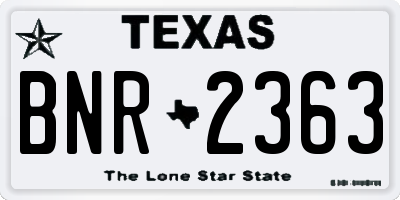 TX license plate BNR2363