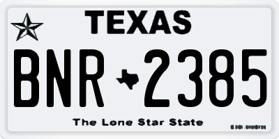 TX license plate BNR2385