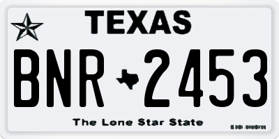 TX license plate BNR2453