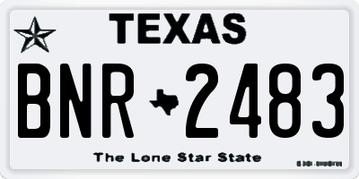 TX license plate BNR2483