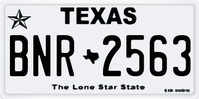 TX license plate BNR2563