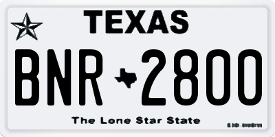 TX license plate BNR2800