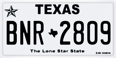TX license plate BNR2809