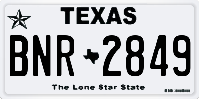 TX license plate BNR2849