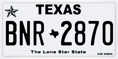 TX license plate BNR2870