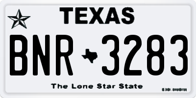 TX license plate BNR3283