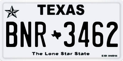 TX license plate BNR3462