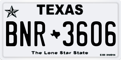 TX license plate BNR3606