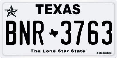 TX license plate BNR3763