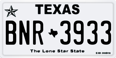 TX license plate BNR3933