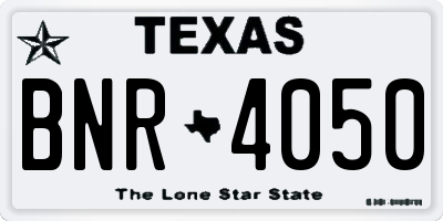 TX license plate BNR4050