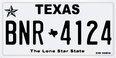 TX license plate BNR4124