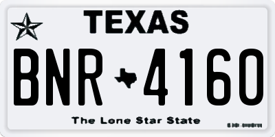 TX license plate BNR4160