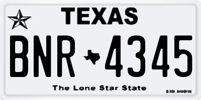 TX license plate BNR4345