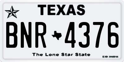 TX license plate BNR4376