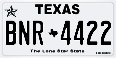 TX license plate BNR4422