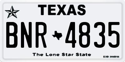 TX license plate BNR4835