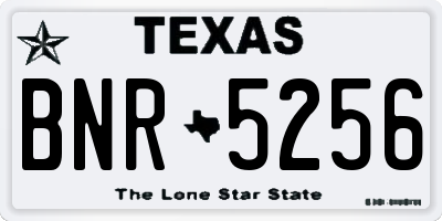 TX license plate BNR5256