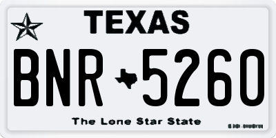 TX license plate BNR5260