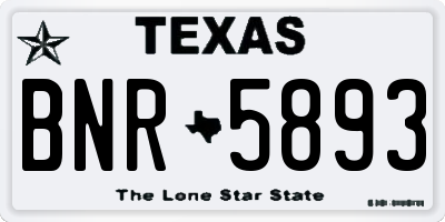 TX license plate BNR5893
