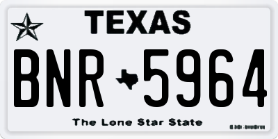 TX license plate BNR5964