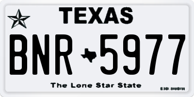 TX license plate BNR5977