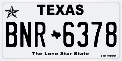 TX license plate BNR6378