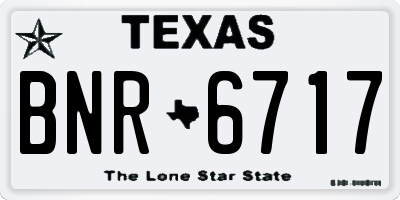TX license plate BNR6717