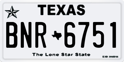 TX license plate BNR6751