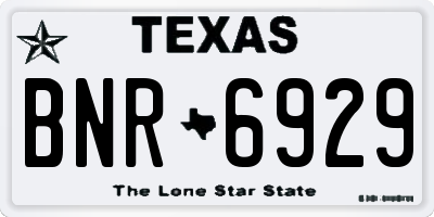 TX license plate BNR6929