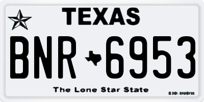TX license plate BNR6953