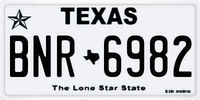 TX license plate BNR6982