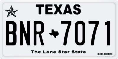 TX license plate BNR7071