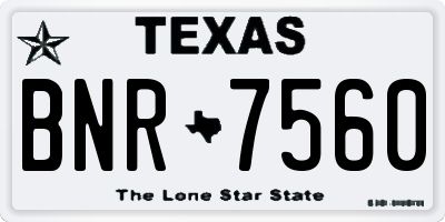 TX license plate BNR7560