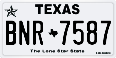 TX license plate BNR7587