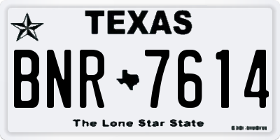 TX license plate BNR7614