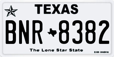 TX license plate BNR8382