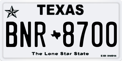 TX license plate BNR8700