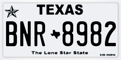 TX license plate BNR8982